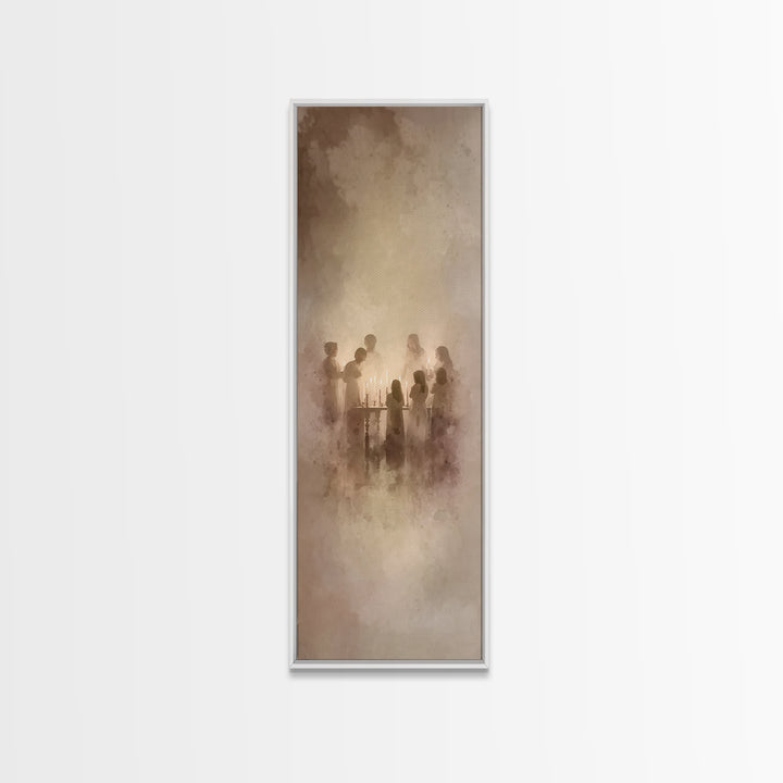 Celestial Assembly – Framed Canvas Print – Christian Art Canvas – Christian Wall Art – Narrow Art – Christian Christmas Art – Christian Dec
