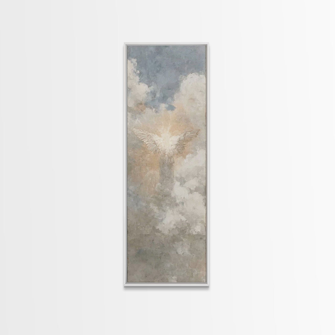 Wings Of Glory – Framed Canvas Print, Christian Art Canvas, Christian Wall Art, Narrow Art, Christian Christmas Art, Christmas Art, Christi