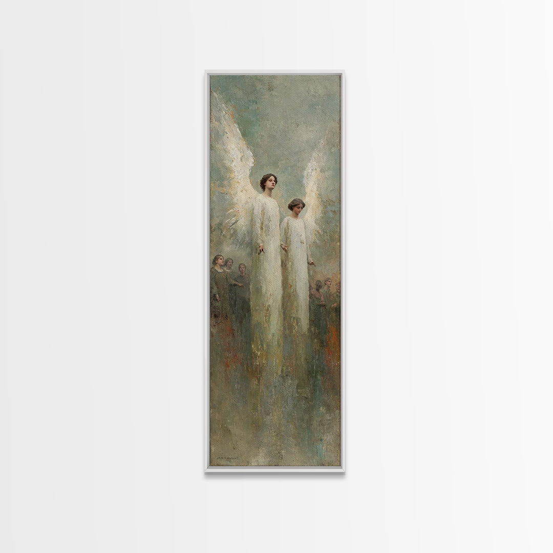 Heavenly Messengers Arise – Framed Canvas Print – Christian Wall Art – Christian Art Canvas – Tall Narrow Wall Art – Christian Christmas Ar