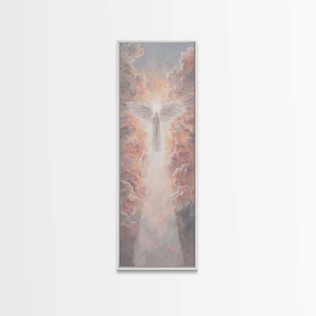 Radiant Ascension – Framed Canvas Print – Christian Art Canvas – Christian Wall Art – Tall Skinny Art Print – Christian Christmas Art – Chr