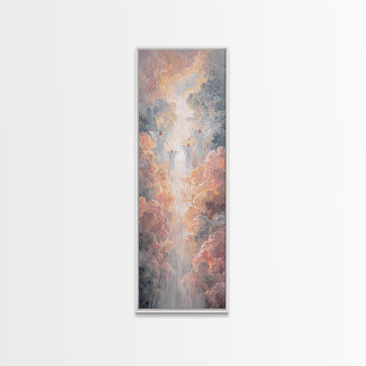 Cloudborne Choir – Framed Canvas Print – Christian Wall Art – Christian Art Canvas – Narrow Art – Christian Christmas Art – Christian Decor