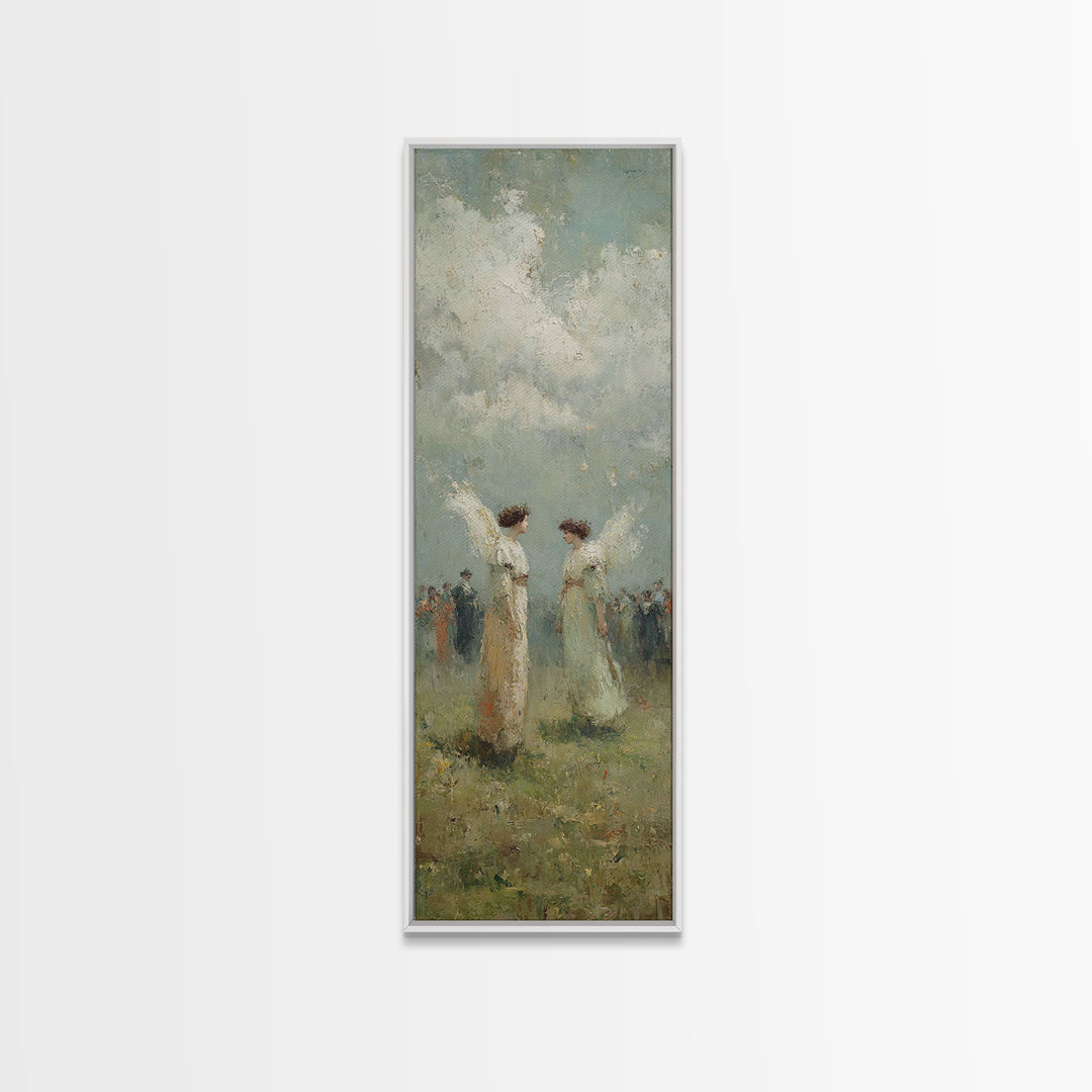Skyward Reverence – Framed Canvas Print | Christian Art Canvas | Christian Wall Art | Tall Skinny Art Print | Christian Christmas Art | Chr