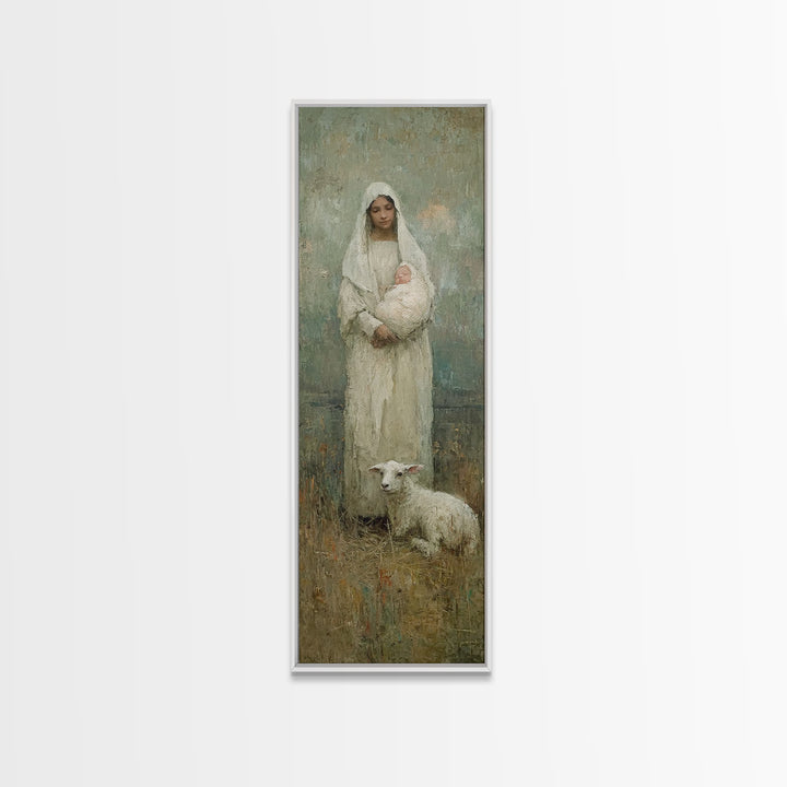 Mother’s Sacred Grace – Framed Canvas Print – Christian Wall Art – Christian Art Canvas – Tall Narrow Wall Art – Christian Painting – Chris