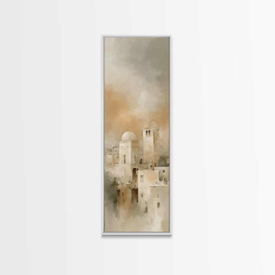 Bethlehem Dawn Light – Framed Canvas Print – Tall Narrow Wall Art – Christian Wall Art – Christian Art Canvas – Christmas Art – Christian D