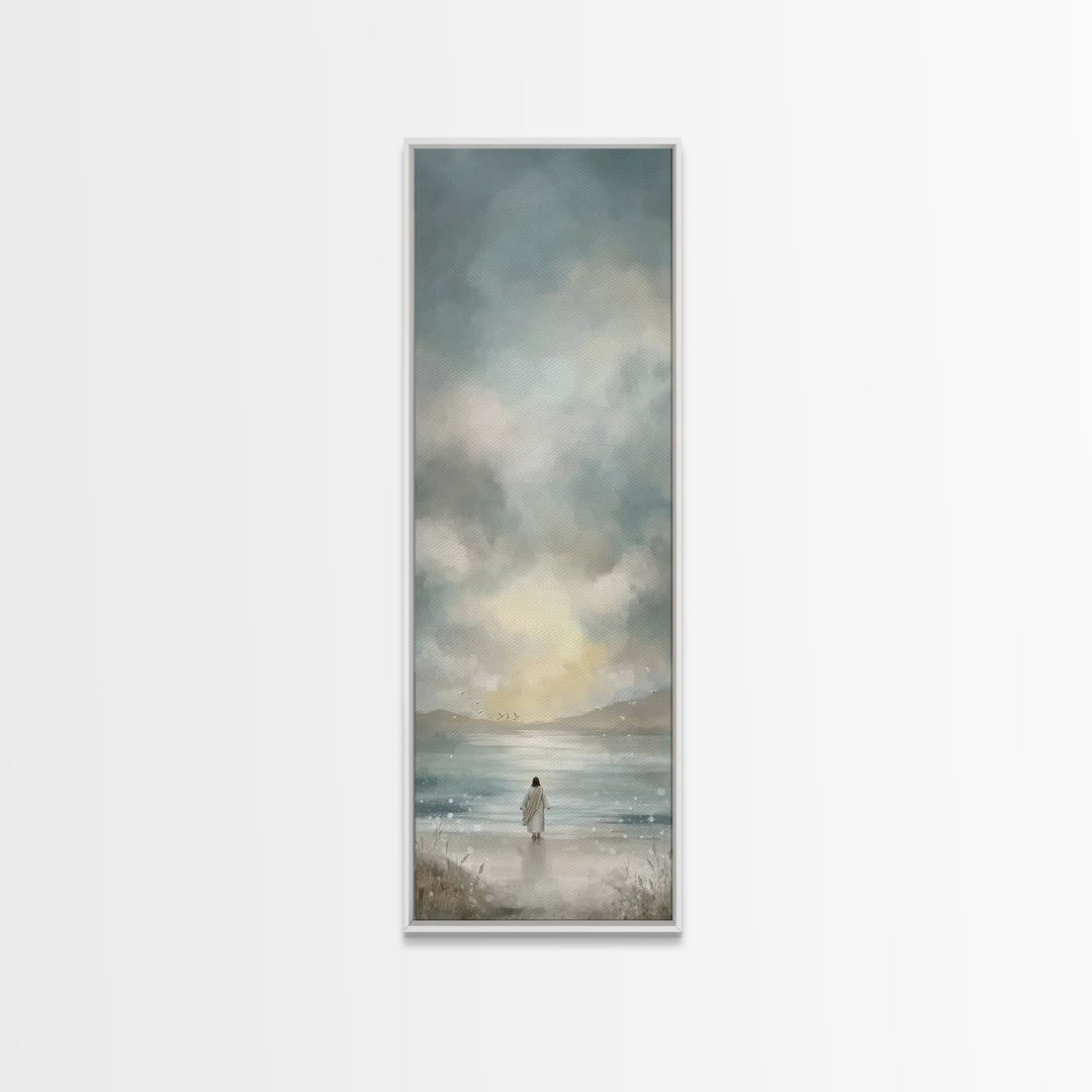 Radiance Of Mercy | Framed Canvas Print | Tall Narrow Wall Art | Christian Wall Art | Christian Art Canvas | Jesus Painting