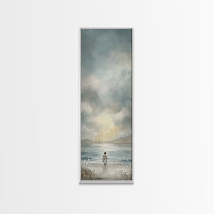 Radiance Of Mercy | Framed Canvas Print | Tall Narrow Wall Art | Christian Wall Art | Christian Art Canvas | Jesus Painting