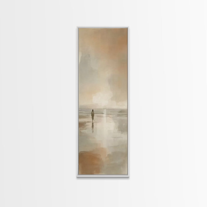 Shoreline Of Peace | Framed Canvas Print | Narrow Art | Christian Wall Art | Christian Art Canvas | Jesus Painting | Christian Christmas Ar