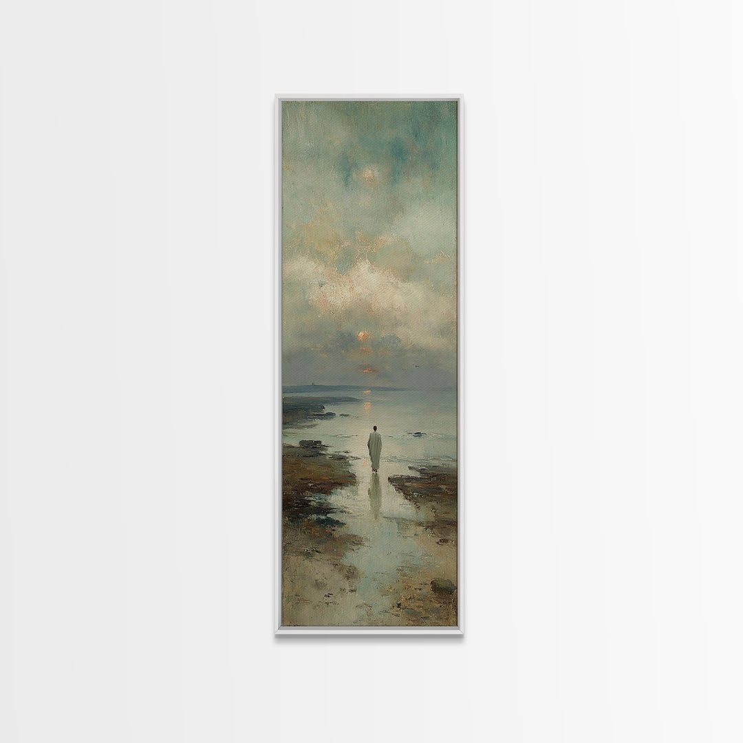 Twilight Path Grace | Framed Canvas Print | Skinny Art | Christian Art Canvas | Christian Wall Art | Jesus Painting | Christian Decor
