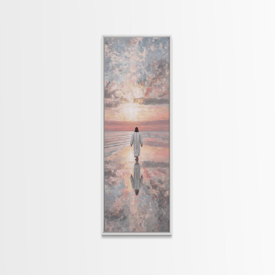Light Of Eternity | Framed Canvas Print | Narrow Art | Christian Art Canvas | Christian Wall Art | Jesus Painting | Christian Christmas