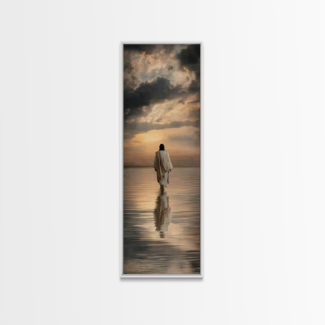 Evening Glory Path | Framed Canvas Print | Skinny Art | Christian Wall Art | Jesus Painting | Christian Art Canvas | Christian Christmas Ar