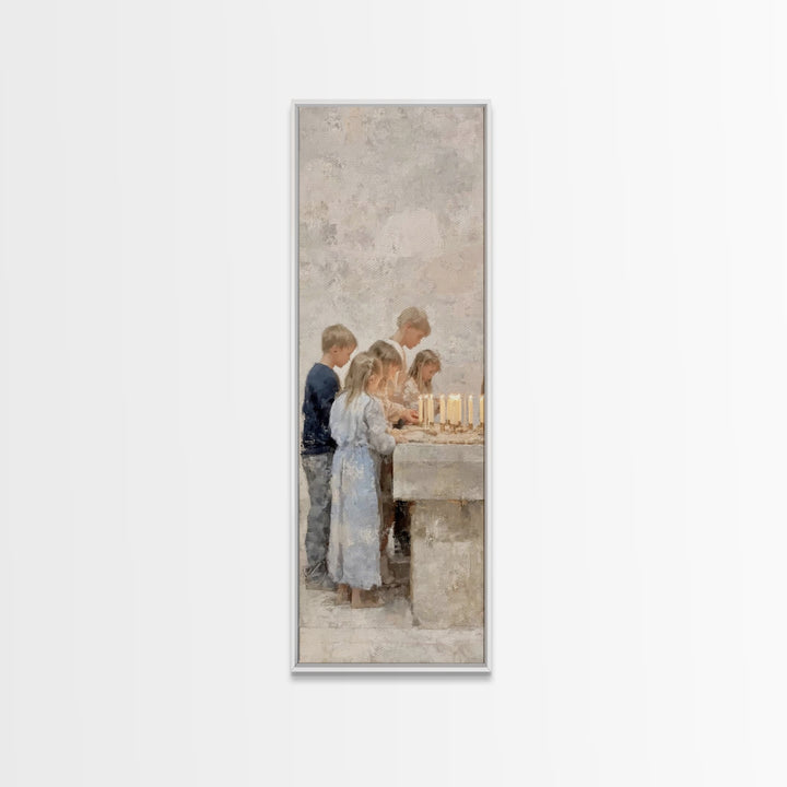 Children Of Blessing | Framed Canvas Print | Narrow Art | Christian Art Canvas | Christian Wall Art | Christian Gift | Christian Christmas