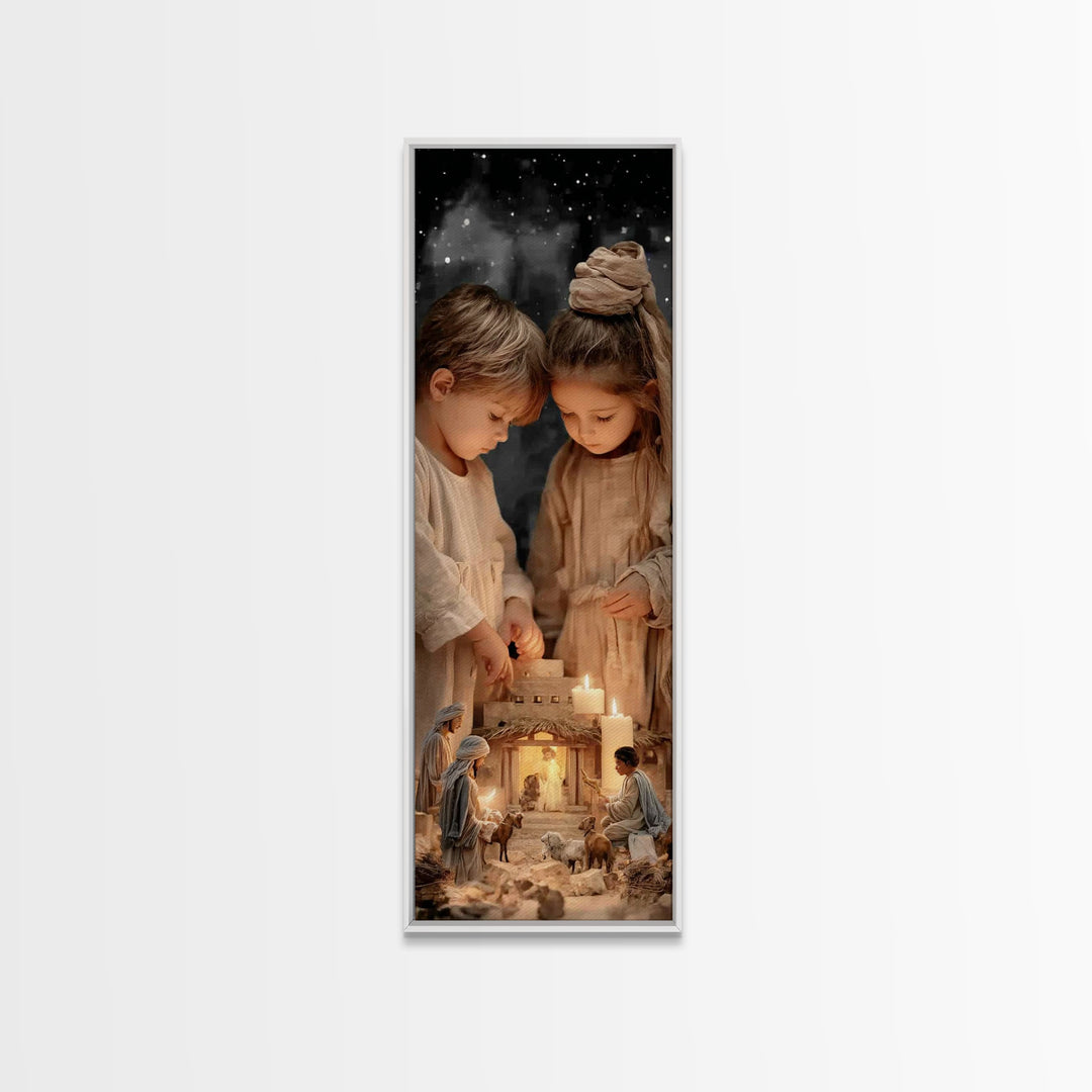 The Guiding Light - Framed Canvas Print - Christian Wall Art - Christian Art Canvas - Christian Christmas Art - Tall Narrow Wall Art