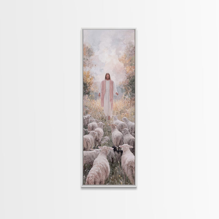 Pasture Of Light – Framed Canvas Print – Christian Art Print – Jesus Painting – Skinny Art – Christian Wall Art – Christian Art