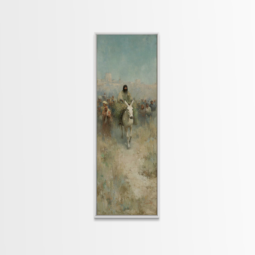 Triumphal Pathway – Framed Canvas Print – Christian Wall Art – Christian Art Print – Tall Skinny Art Print – Jesus Painting – Christian Art