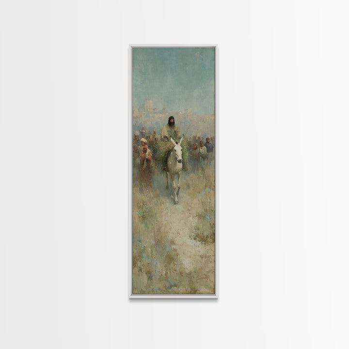 Triumphal Pathway – Framed Canvas Print – Christian Wall Art – Christian Art Print – Tall Skinny Art Print – Jesus Painting – Christian Art