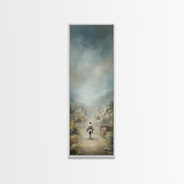 Entrance Of Peace – Framed Canvas Print – Christian Art – Christian Wall Art – Narrow Art – Jesus Painting – Christian Art Canvas