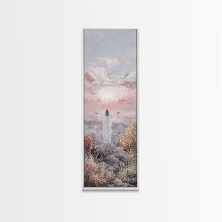 Dawn of Mercy Light, Framed Canvas Print, Christian Art Canvas, Jesus Painting, Christian Wall Art, Skinny Art, Christian Christmas Art, Ch