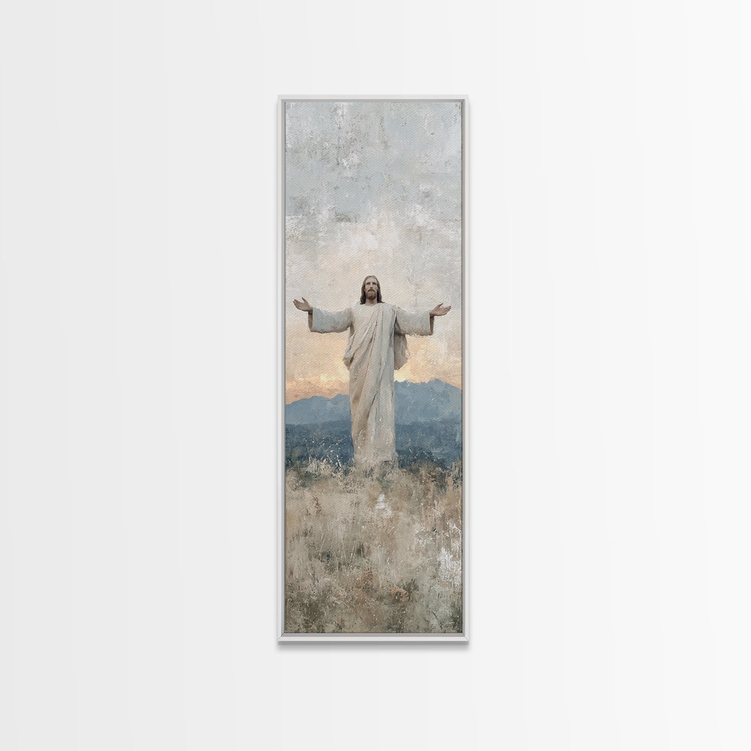 Eternal Morning Hope – Framed Canvas Print – Christian Art Canvas – Jesus Painting – Christian Wall Art – Narrow Art – Christmas Art – Chri