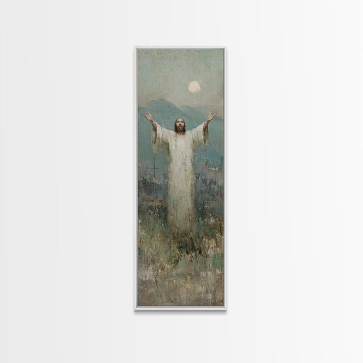 Light of Salvation Grace – Framed Canvas Print – Christian Christmas Art – Jesus Painting – Christian Wall Art – Tall Narrow Wall Art – Chr