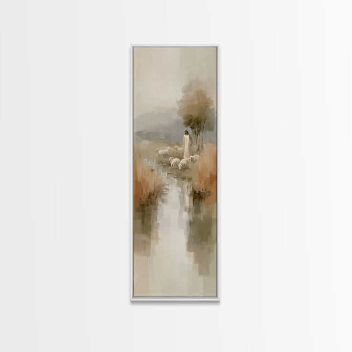 Valley of Still Grace – Framed Canvas Print – Jesus Painting – Christian Wall Art – Christian Art Canvas – Skinny Art – Christian Christmas