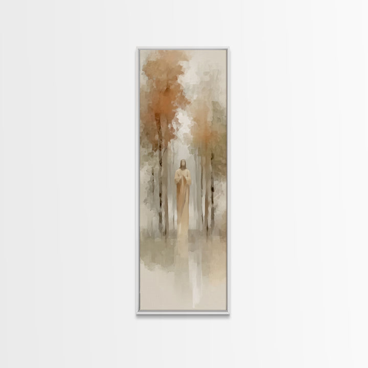 Morning Forest Glory – Framed Canvas Print – Christian Art Canvas – Jesus Painting – Christian Wall Art – Skinny Art – Christian Christmas
