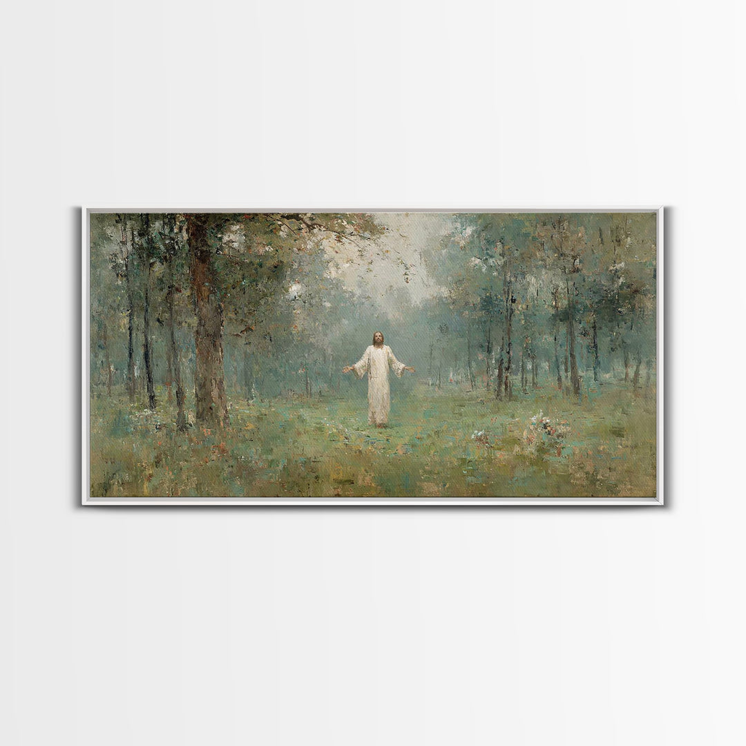 Light of Salvation, Framed Canvas Print, Christian Wall Art, Jesus Painting, Christian Christmas Art, Christian Art Canvas, Modern Christia