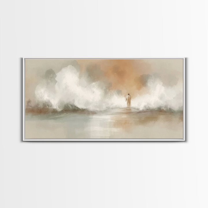 Waves of Mercy | Framed Canvas Print | Christian Art Canvas | Christian Wall Art | Jesus Painting | Modern Christian Art | Christian Gift