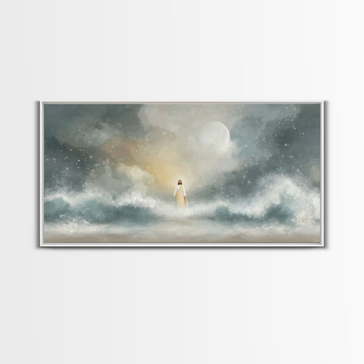 Celestial Hope, Framed Canvas Print, Christian Art Canvas, Jesus Painting, Christmas Art, Christian Wall Art, Unique Christian Art