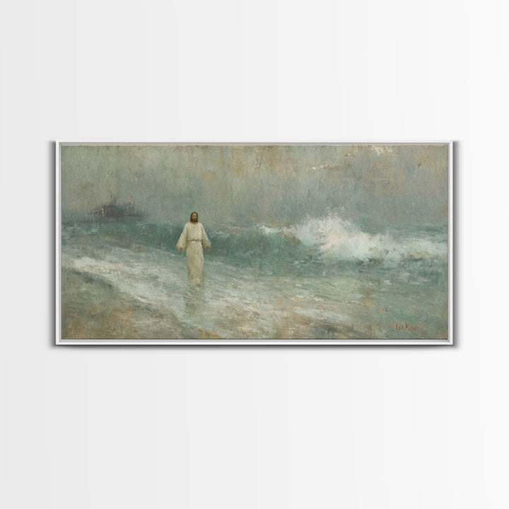 Risen Light – Framed Canvas Print – Christian Art Canvas – Jesus Painting – Christian Wall Art – Modern Christian Art – Christian Gift