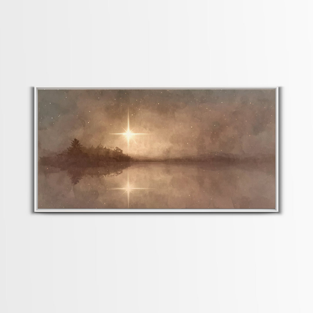 Celestial Promise, Framed Canvas Print, Christian Art Canvas, Christian Wall Art, Christmas Art Prints, Jesus Painting, Christian Decor