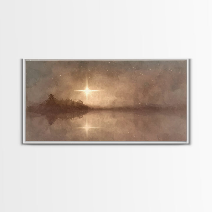 Celestial Promise, Framed Canvas Print, Christian Art Canvas, Christian Wall Art, Christmas Art Prints, Jesus Painting, Christian Decor