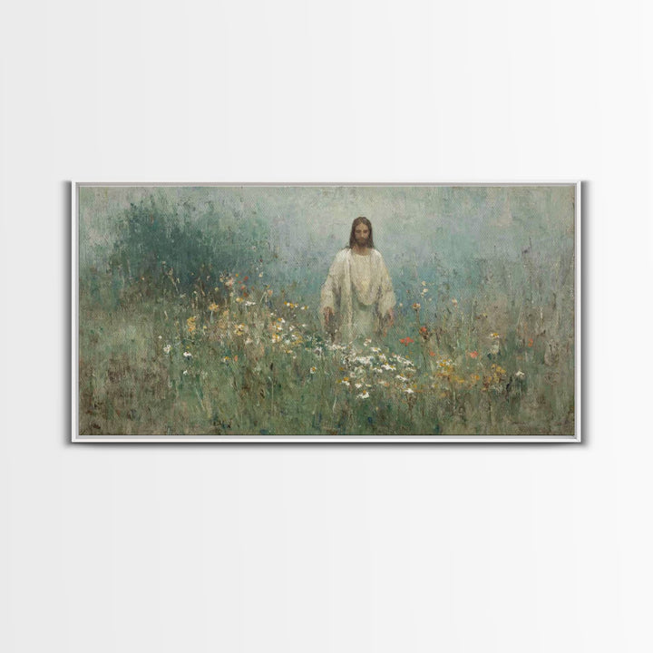 Radiant Shepherd Bloom – Framed Canvas Print – Christian Wall Art – Jesus Christ Painting – Christian Art Canvas – Christmas Art – Christia