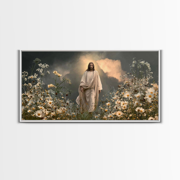 Blossom Path Faith, Framed Canvas Print, Christian Art Canvas, Christian Wall Art, Large Jesus Painting, Christmas Art, Christian Decor, Vi