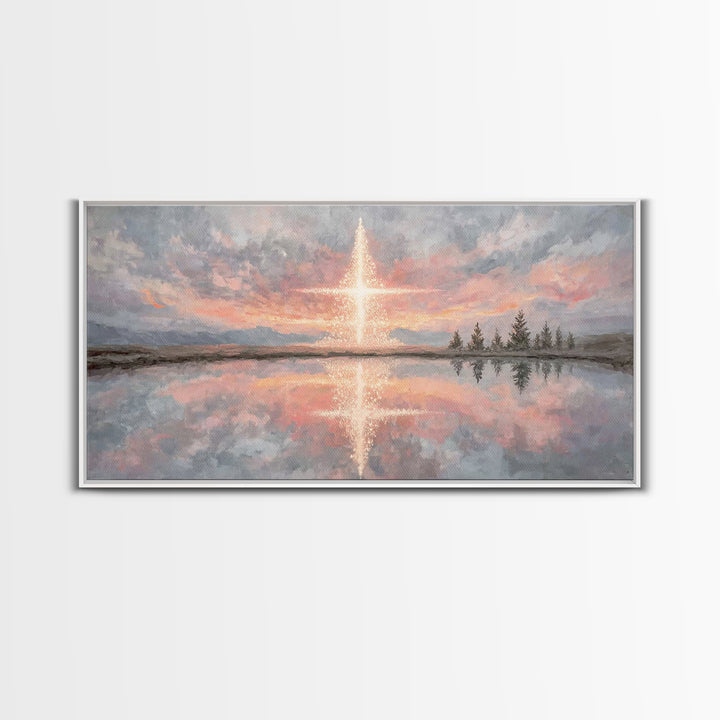 Heaven’s Dawn | Framed Canvas Print | Christian Wall Art | Christian Art Print | Christmas Canvas Wall Art | Modern Christian Art | Christi