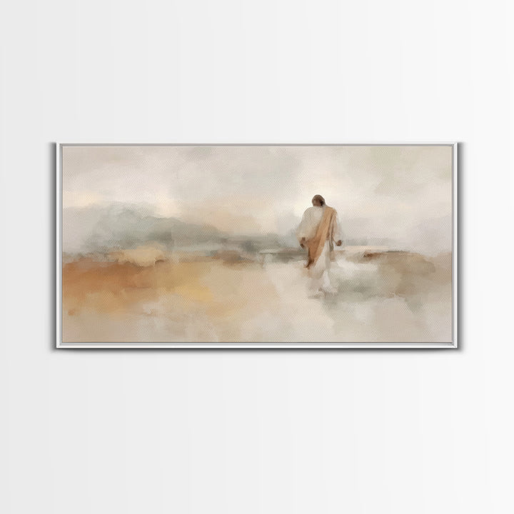 Quiet Wilderness Hope, Framed Canvas Print, Christian Art Print, Jesus Painting, Christian Wall Art, Subtle Christian Art, Christian Decor,