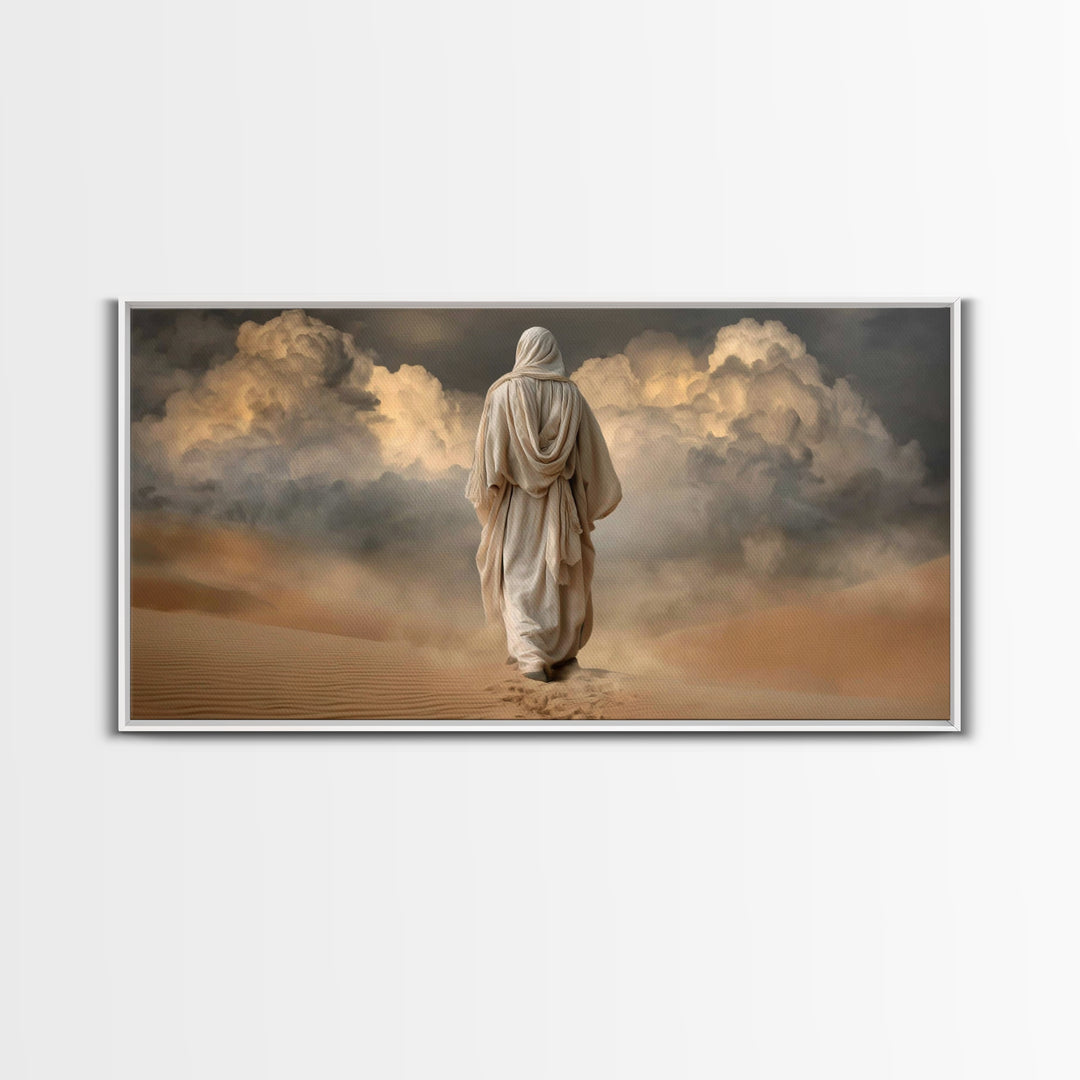 Cloudbound Journey | Framed Canvas Print | Jesus Painting | Christian Wall Art | Christian Art Canvas | Moody Christian Art | Christian Dec