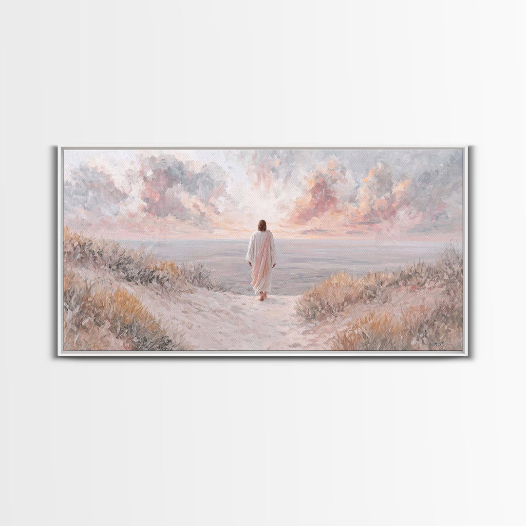 Skyward Steps Light – Framed Canvas Print – Christian Wall Art – Christian Art Canvas – Christian Art Print – Jesus Painting – Christian De
