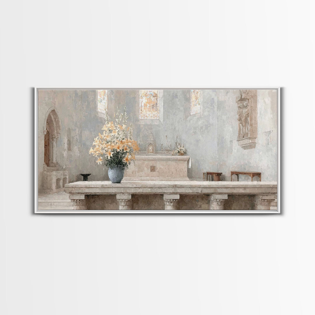 Golden Reverence | Framed Canvas Print | Christian Art Canvas | Christian Wall Art | Vintage Christian Art | Christmas Art Prints | Christi
