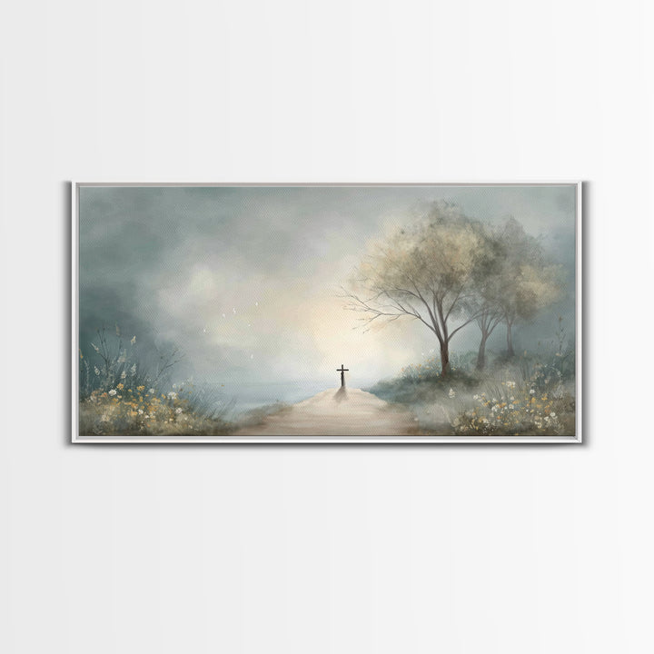 Crossroad Of Hope – Framed Canvas Print – Christian Wall Art – Christian Art Canvas – Christian Art Work – Moody Christian Art – Christian