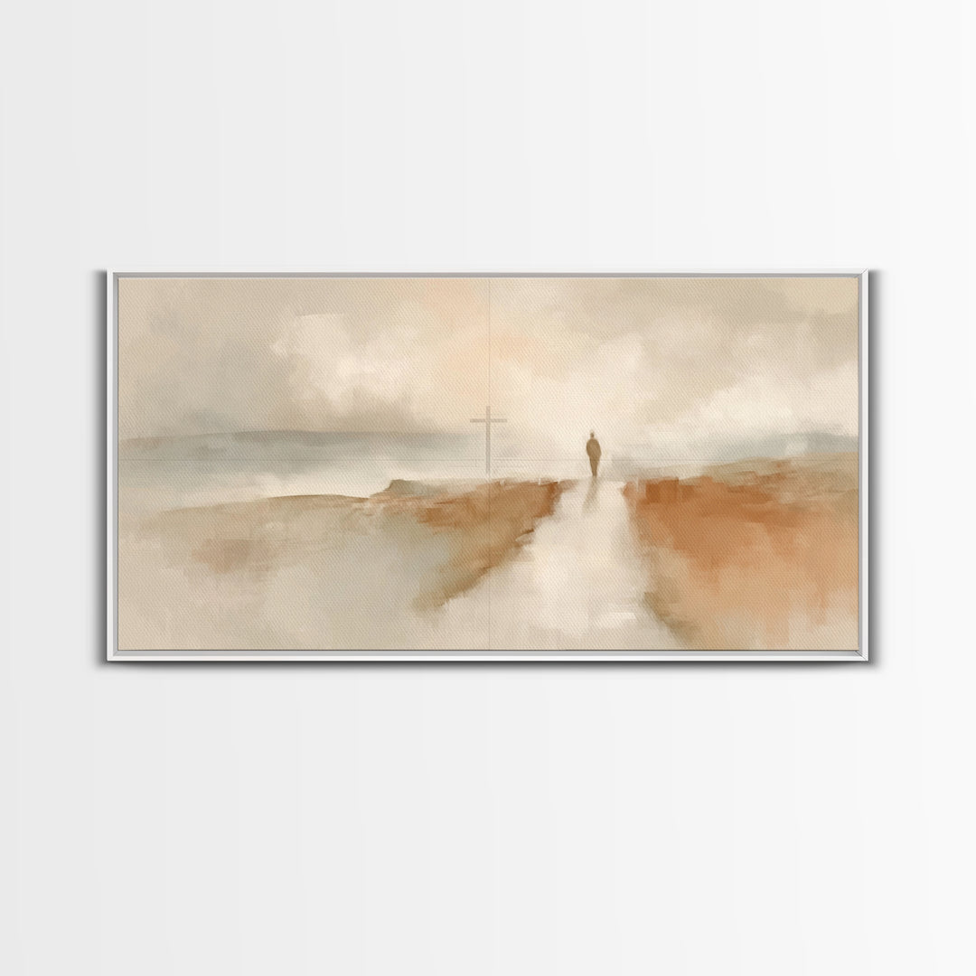Dawn Of Hope, Framed Canvas Print, Christian Art Canvas, Christian Christmas Art, Jesus Painting, Christmas Wall Art