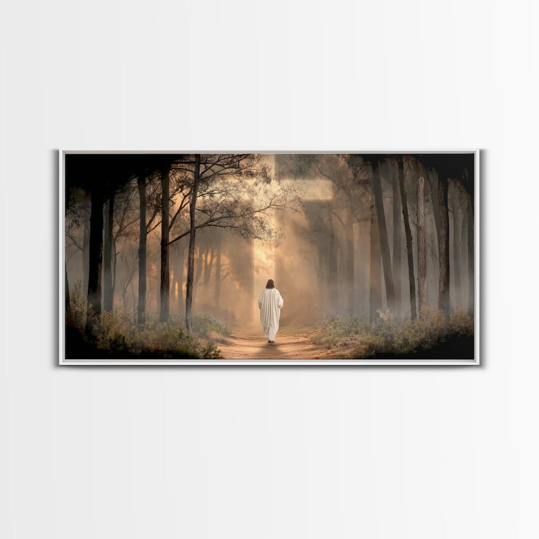 Forest Of Grace – Framed Canvas Print – Christian Art – Jesus Painting – Christian Wall Art – Christian Decor