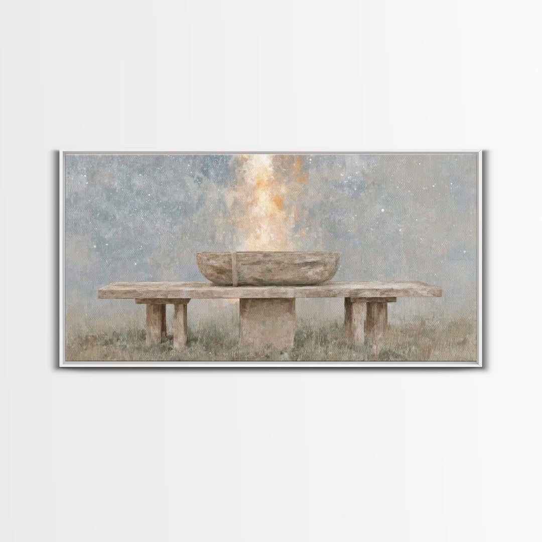 Sacred Offering | Framed Canvas Print | Christian Art Canvas | Christian Wall Art | Christian Painting | Christian Decor