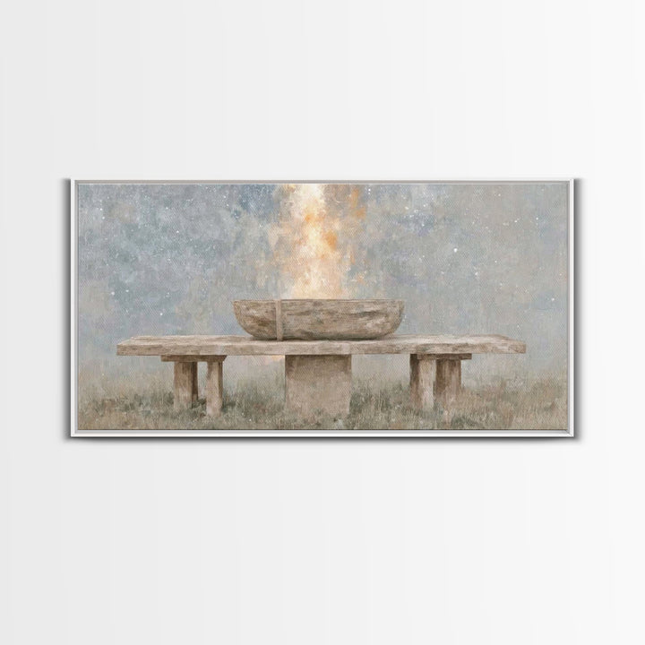 Sacred Offering | Framed Canvas Print | Christian Art Canvas | Christian Wall Art | Christian Painting | Christian Decor