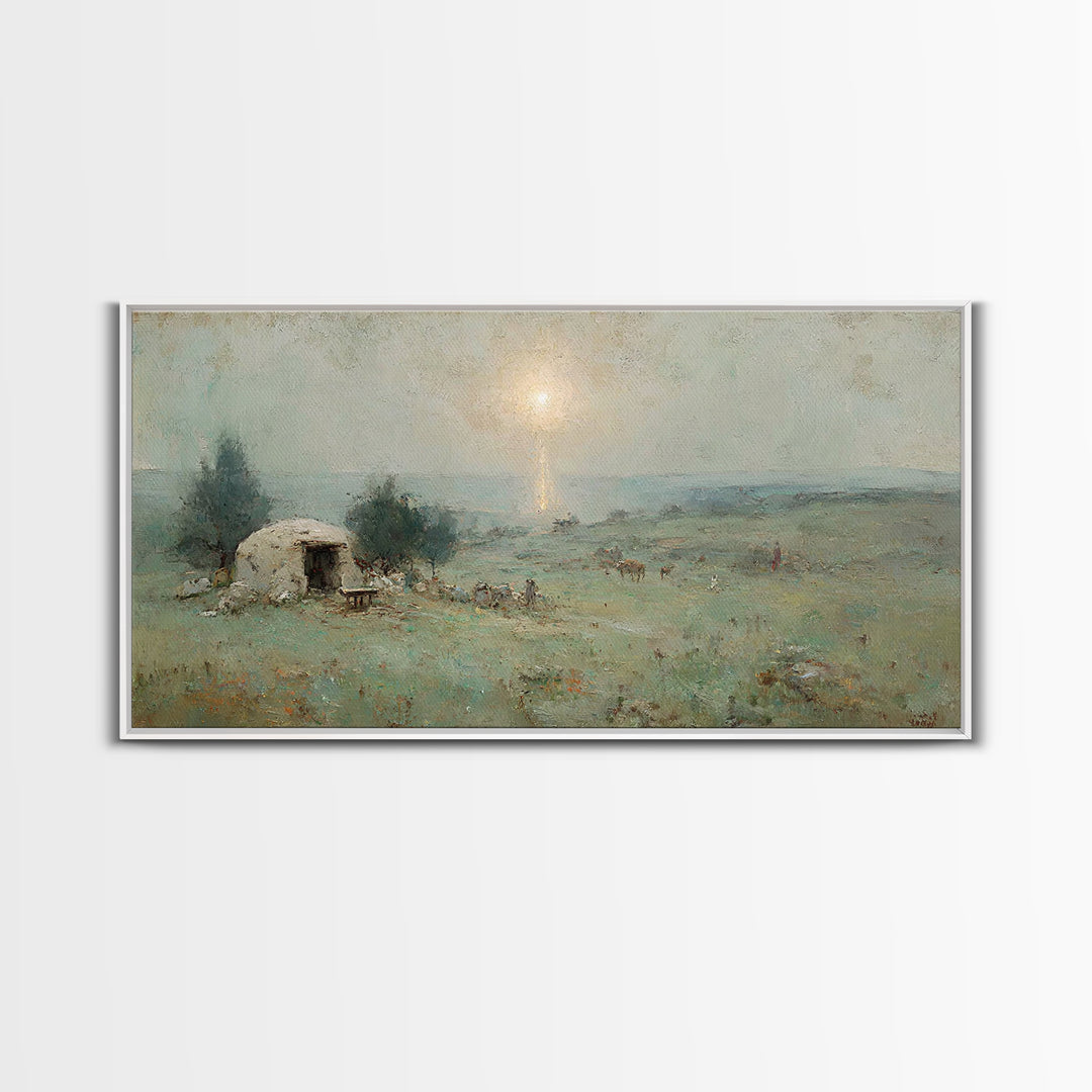 Shepherds Light | Framed Canvas Print | Christian Christmas Art | Christmas Wall Art | Christian Art Canvas | Christian Decor