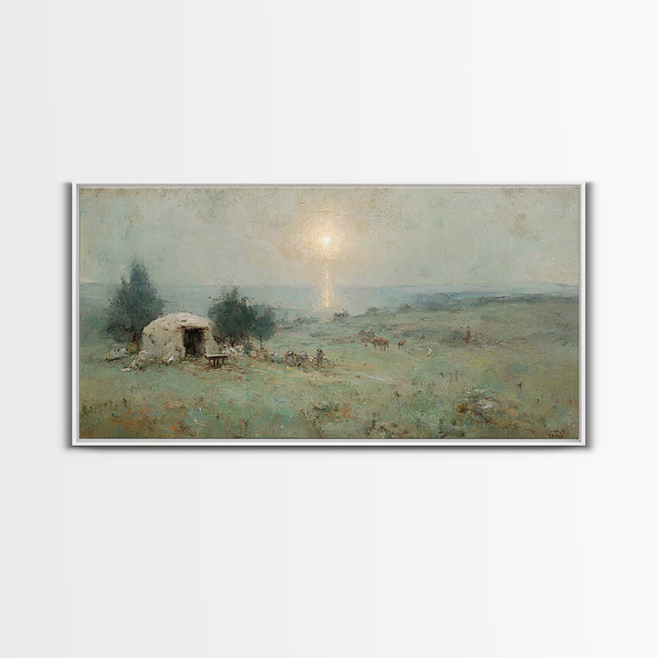Shepherds Light | Framed Canvas Print | Christian Christmas Art | Christmas Wall Art | Christian Art Canvas | Christian Decor