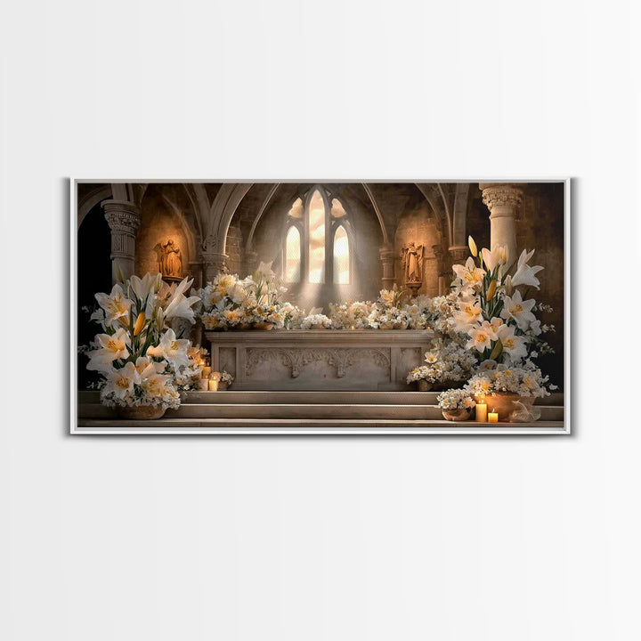 Sanctuary Light – Framed Canvas Print – Minimalist Christian Art – Christian Wall Art – Christian Art Canvas – Christian Christmas Art – Gi