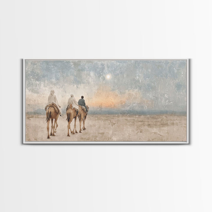 Journey Of Faith – Framed Canvas Print – Christian Art Canvas – Christmas Wall Art – Christian Christmas Art – Christian Decor