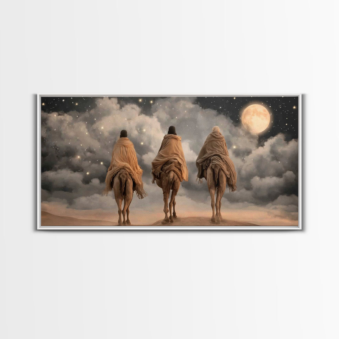 Night Of Witness | Framed Canvas Print | Christian Wall Art | Christmas Canvas Wall Art | Christian Christmas Art | Christian Decor