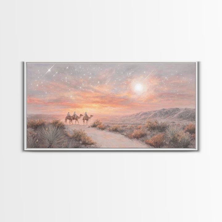Desert Star Path, Framed Canvas Print, Christian Art Canvas, Christmas Art Prints, Christian Christmas Art, Christian Wall Art