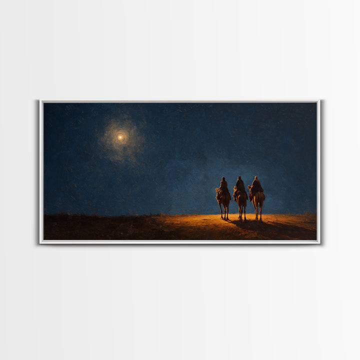 Midnight Revelation – Framed Canvas Print – Christmas Canvas Wall Art – Christian Christmas Art – Christian Wall Art – Christian Decor